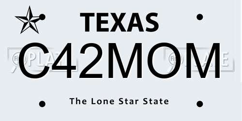 C42MOM Texas License Plate