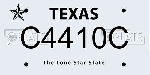C4410C Texas License Plate