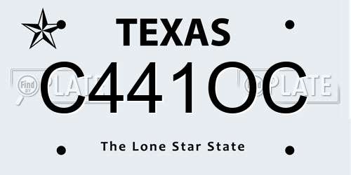 C441OC Texas License Plate
