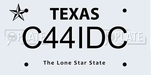 C44IDC Texas License Plate