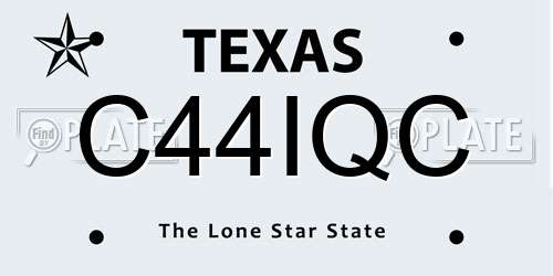 C44IQC Texas License Plate