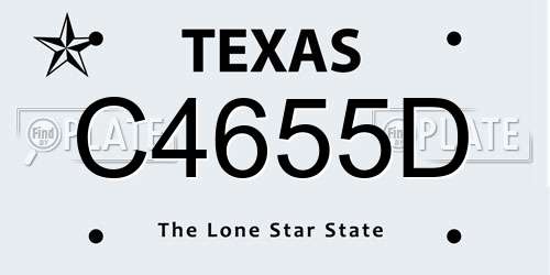 C4655D Texas License Plate