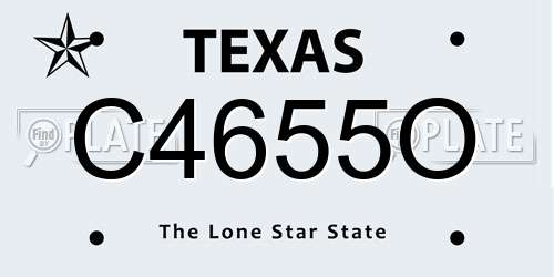 C4655O Texas License Plate