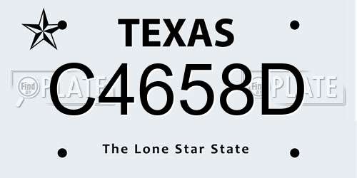 C4658D Texas License Plate