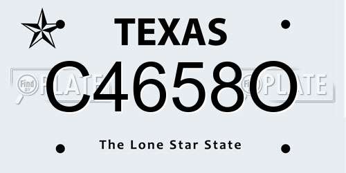 C4658O Texas License Plate