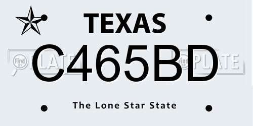 C465BD Texas License Plate