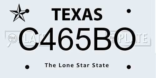 C465BO Texas License Plate