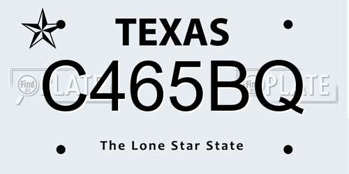 C465BQ Texas License Plate