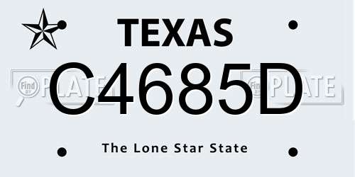 C4685D Texas License Plate