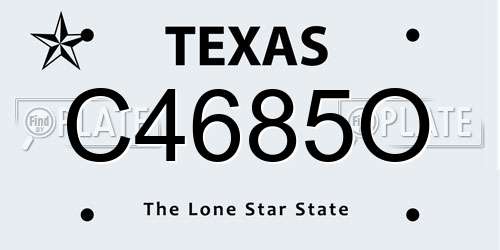 C4685O Texas License Plate