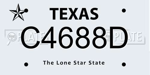 C4688D Texas License Plate