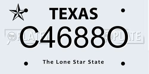 C4688O Texas License Plate