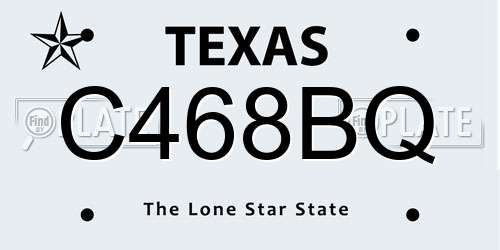 C468BQ Texas License Plate