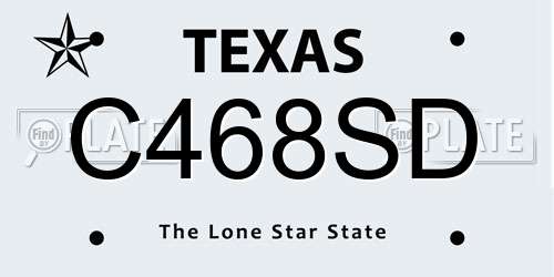 C468SD Texas License Plate