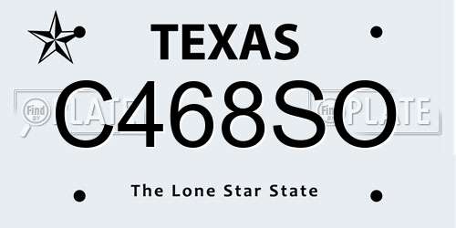 C468SO Texas License Plate