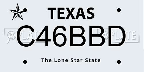 C46BBD Texas License Plate