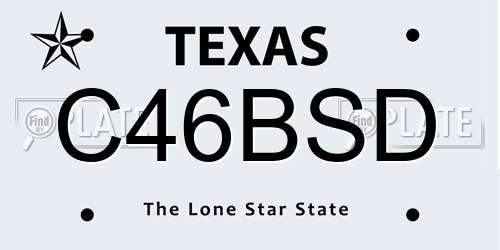 C46BSD Texas License Plate