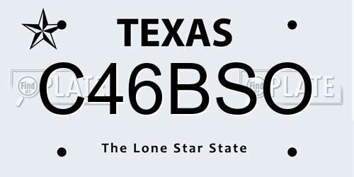 C46BSO Texas License Plate