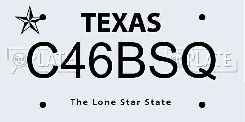 C46BSQ Texas License Plate