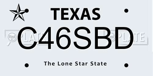 C46SBD Texas License Plate