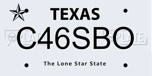 C46SBO Texas License Plate