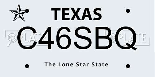 C46SBQ Texas License Plate