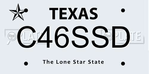 C46SSD Texas License Plate