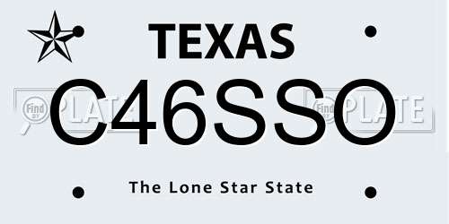 C46SSO Texas License Plate
