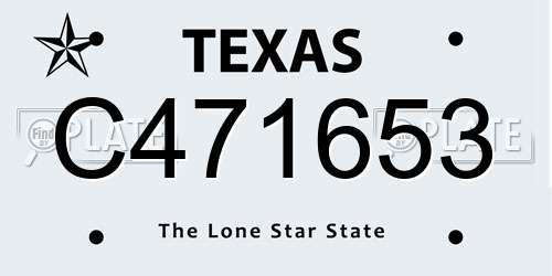 C471653 Texas License Plate