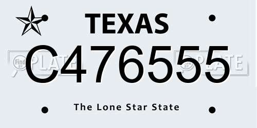 C476555 Texas License Plate
