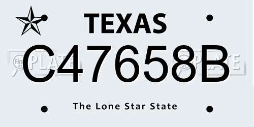 C47658B Texas License Plate