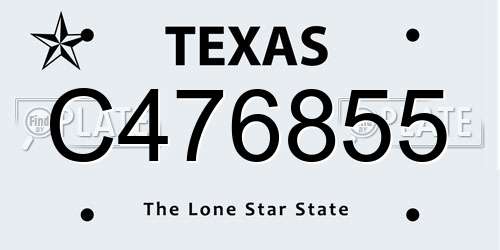 C476855 Texas License Plate