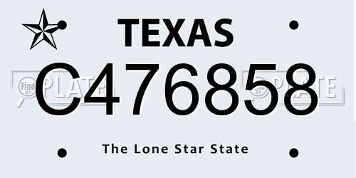 C476858 Texas License Plate