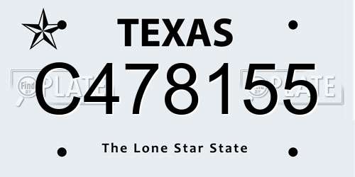 C478155 Texas License Plate