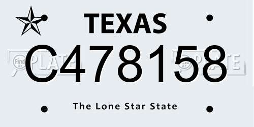 C478158 Texas License Plate
