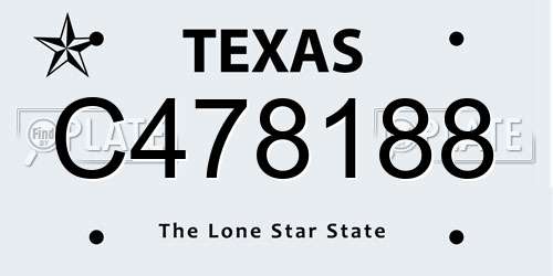 C478188 Texas License Plate