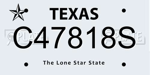 C47818S Texas License Plate
