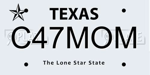 C47MOM Texas License Plate