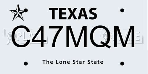 C47MQM Texas License Plate