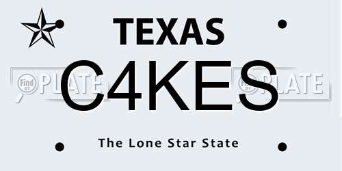 C4KES Texas License Plate