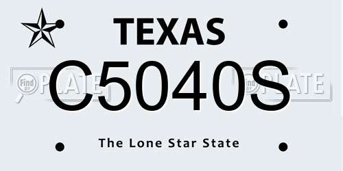 C5040S Texas License Plate