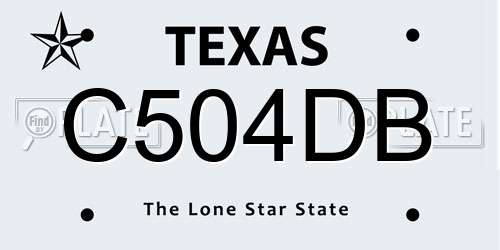 C504DB Texas License Plate