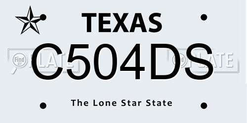 C504DS Texas License Plate