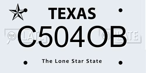 C504OB Texas License Plate