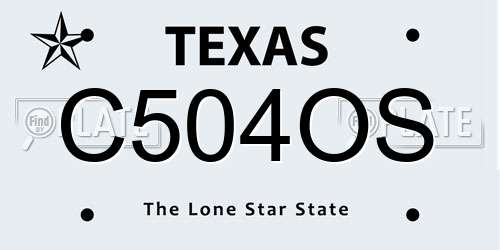 C504OS Texas License Plate