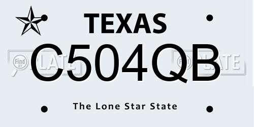 C504QB Texas License Plate