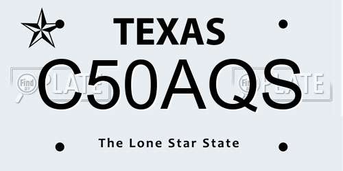 C50AQS Texas License Plate