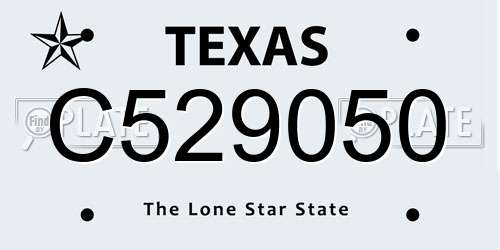 C529050 Texas License Plate