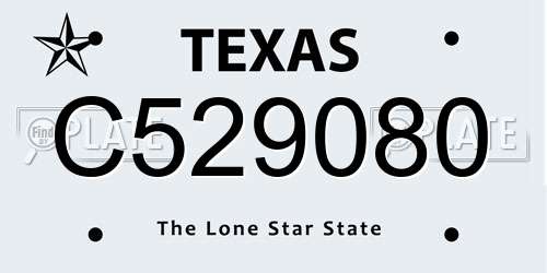 C529080 Texas License Plate