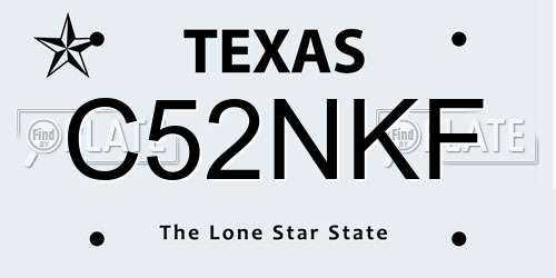 C52NKF Texas License Plate